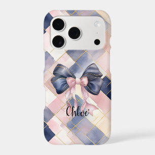 Chic French Blue Pink Bow