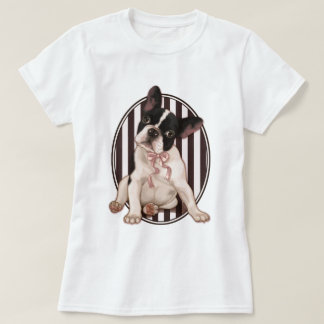 Chic french bulldog and classic stripes T-Shirt