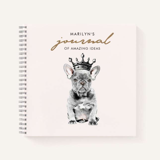 Chic French Bulldog Frenchie Royal Notebook (Front)