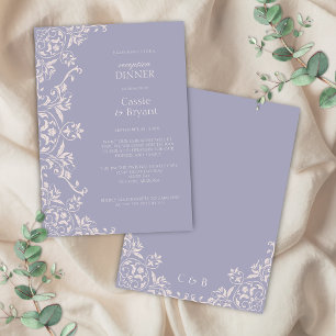 Chic French Lilac Elegant Wedding Reception Dinner Invitation