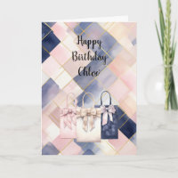 Chic French Pink Blue Gift Bags Bow Birthday