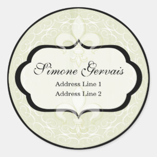Chic French Romance Address Label in Greens