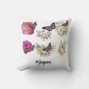 Chic fresh bridal  wonderful flowers foliage cushion