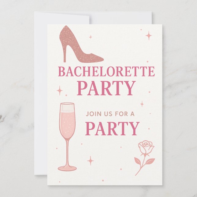 "Chic & Fun Bachelorette Party Invitation Design" (Front)