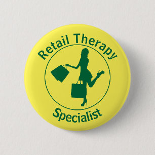 Chic Fun Green 'Retail Therapist' Button