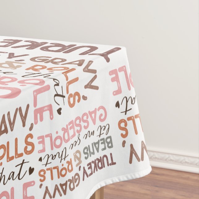 Chic Fun Thanksgiving Turkey Beans Casserole Tablecloth (In Situ)