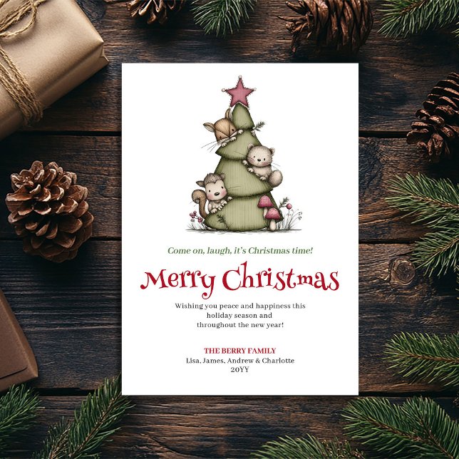 Chic funny Christmas tree greeting card (Chic funny Christmas tree greeting card

)