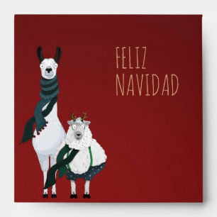 Chic Funny Fleece Navidad Deep Red Customizable Envelope