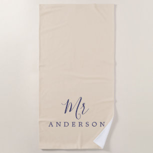 Chic Future Mr Ivory Monogram Beach Towel