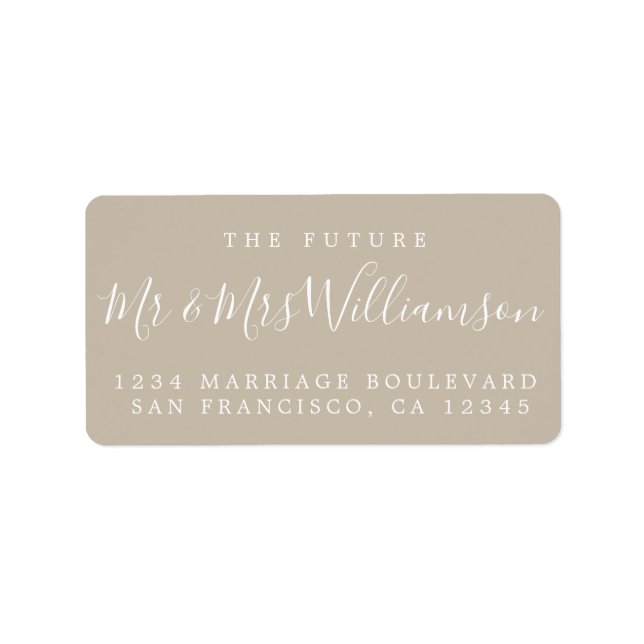 Chic Future Mr Mrs Gray Wedding Return Address Label (Front)