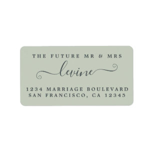 Chic Future Mr Mrs Green Wedding Return Address Label