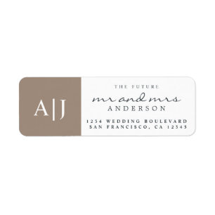 Chic Future Mr Mrs Monogram Wedding Return Address