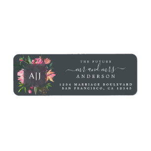 Chic Future Mr Mrs Monogram Wedding Return Address