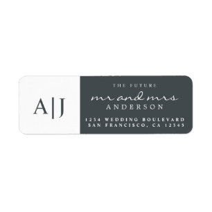 Chic Future Mr Mrs Monogram Wedding Return Address
