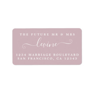 Chic Future Mr Mrs Purple Wedding Return Address Label