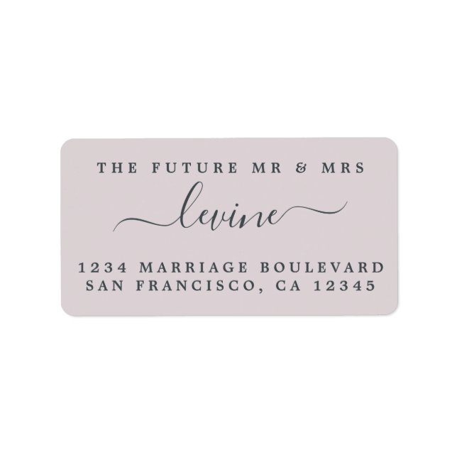 Chic Future Mr Mrs Purple Wedding Return Address Label (Front)