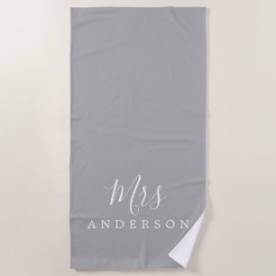Chic Future Mrs Grey Monogram Beach Towel