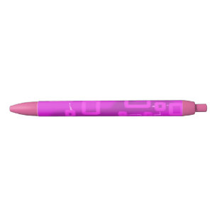 Chic Futuristic Geometric Blue Ink Pink Pen