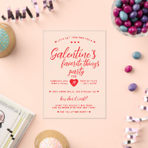 Chic Galentine's Favorite Things Party  Acrylic Invitations