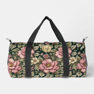 Chic Garden Roses Botanical  Duffle Bag