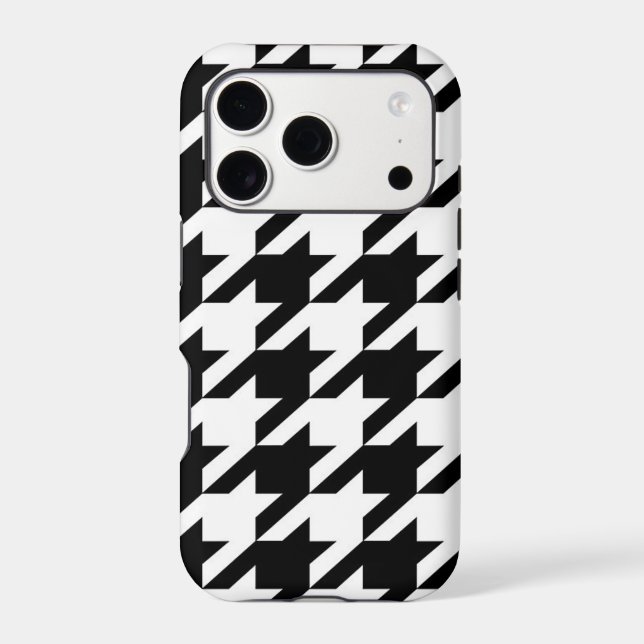 chic geometric black and white houndstooth pattern (Back)