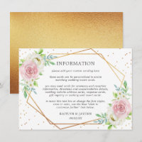 Chic Geometric Gold Foil Floral Wedding Detail