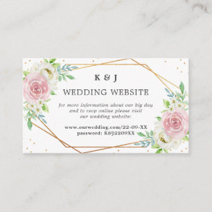 Chic Geometric Gold Foil Floral Wedding Enclosure Card