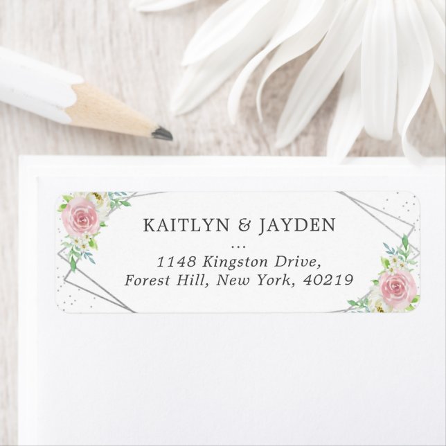 Chic Geometric Silver Foil Floral Wedding (Insitu)