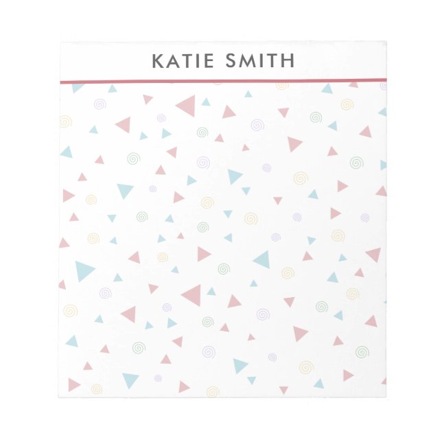 Chic Geometric Triangle and Swirls Notepad (Front)