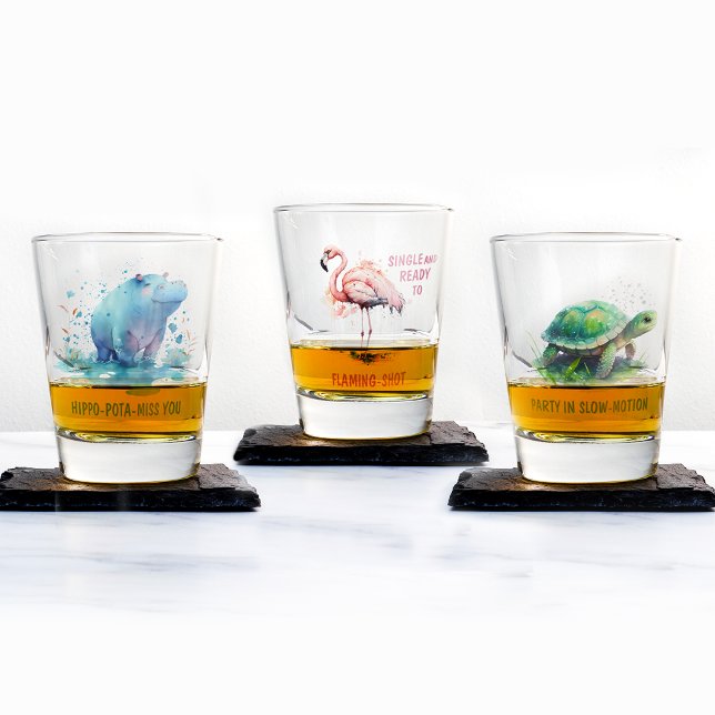 Chic Gift Watercolor Green Turtle - Shot glass (Creator Uploaded)
