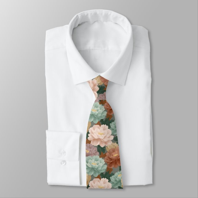 Chic Gifts For Men Peonies Tie (Tied)