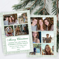 Chic Gingham Christmas Custom 9 Photo Collage