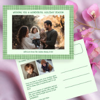 Chic Gingham Green Christmas Custom 3 Photo 