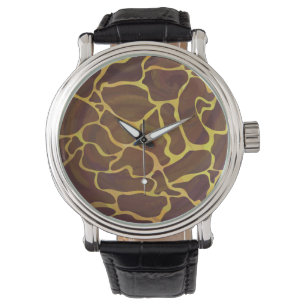 Chic Giraffe Brown and Yellow Print Watch