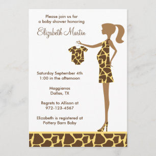 Chic Giraffe Print Baby Shower Invitation
