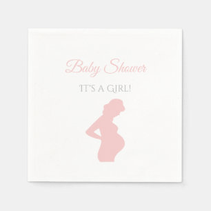 Chic Girl Baby Shower Pregnant Woman Baby Bump Napkin