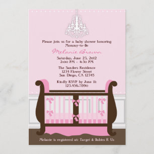 Chic Girl Pink Nursery Decor Baby Shower Invite