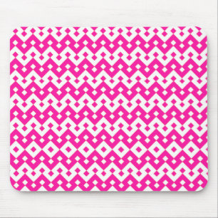 Chic Girlie Mousepad, Candy Pink Geometric Mouse Pad