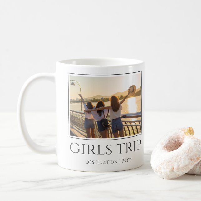 Chic Girls Trip | Girls weekend Custom Photo Coffee Mug (With Donut)