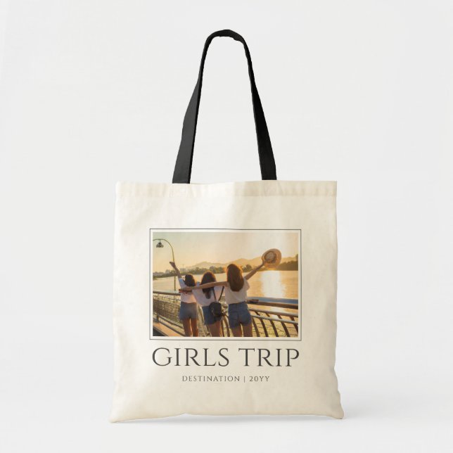 Chic Girls Trip | Girls weekend Custom Photo Tote Bag (Front)