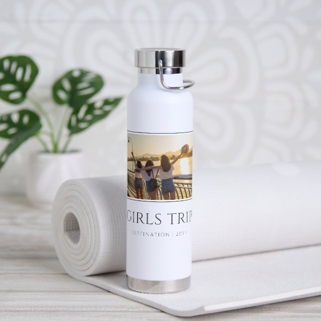 Chic Girls Trip | Girls weekend Custom Photo Water Bottle (Yoga)