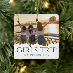 Chic Girls Trip Girls weekend Photo Ceramic Ornament