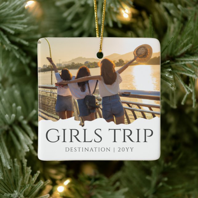 Chic Girls Trip | Girls weekend Photo Ceramic Ornament (Tree)