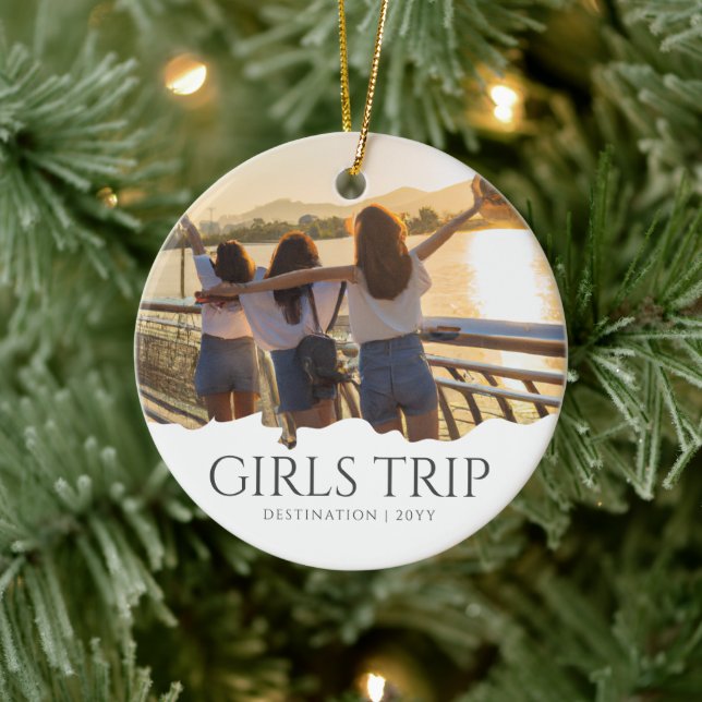 Chic Girls Trip | Girls weekend Photo Ceramic Tree Decoration (Tree)