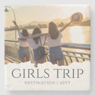 Chic Girls Trip Girls weekend Photo Stone Coaster