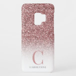 Chic Girly Blush Pink Glitter Ombre Monogram Case-Mate Samsung Galaxy S9 Case<br><div class="desc">Chic Girly Blush Pink Glitter Ombre Monogram Phone Case. Trendy faux glitter sparkles on an ombre background with your custom monogram and name. To personalise further, please click the "customise further" link and use the design tool to modify the design. If you need assistance or matching items, please contact us....</div>