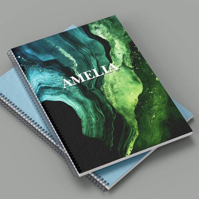 chic girly faux glitter marble art monogram  notebook (Creator Uploaded)