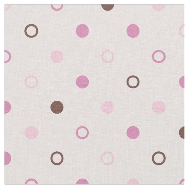 Chic girly pastel pink polka dots pattern fabric (Close Up)