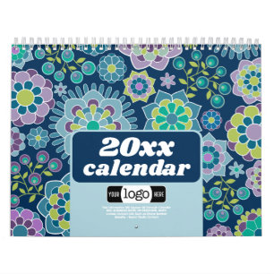 Chic Girly Patterns - Business Logo Gift Calendar
