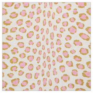 Chic girly pink and gold cheetah print pattern fabric